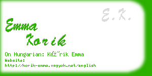 emma korik business card